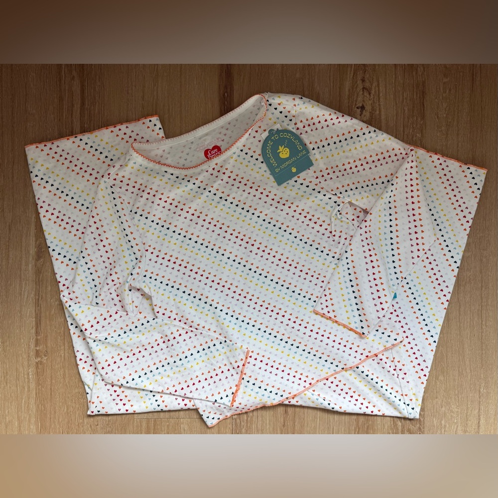 NWT COZYLAND by Morgan Lane Ellie Hearts Pajama Set Size Medium